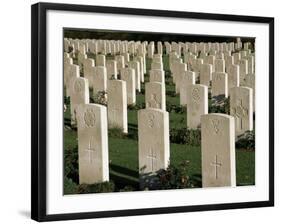 War Cemetery, 1939-1945, World War II, Bayeux, Basse Normandie (Normandy), France-Peter Higgins-Framed Photographic Print