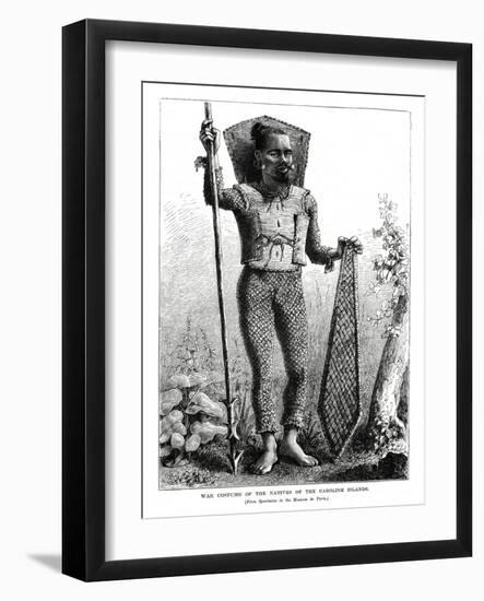 War Costume of the Natives of the Caroline Islands, Central Pacific Ocean, 1877-null-Framed Giclee Print