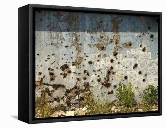 War Damaged Building, Sarajevo, Bosnia, Bosnia-Herzegovina-Graham Lawrence-Framed Stretched Canvas