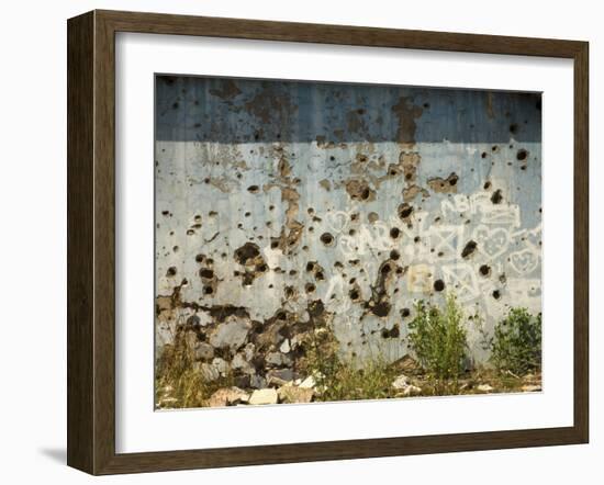 War Damaged Building, Sarajevo, Bosnia, Bosnia-Herzegovina-Graham Lawrence-Framed Photographic Print