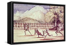 War Dance Illustration from "The Albert N'Yanza Great Basin of the Nile", 1866-Sir Samuel Baker-Framed Stretched Canvas