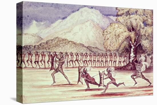 War Dance Illustration from "The Albert N'Yanza Great Basin of the Nile", 1866-Sir Samuel Baker-Stretched Canvas