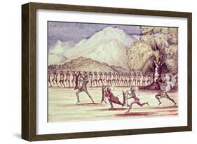 War Dance Illustration from "The Albert N'Yanza Great Basin of the Nile", 1866-Sir Samuel Baker-Framed Giclee Print