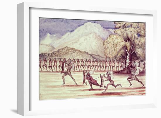 War Dance Illustration from "The Albert N'Yanza Great Basin of the Nile", 1866-Sir Samuel Baker-Framed Giclee Print