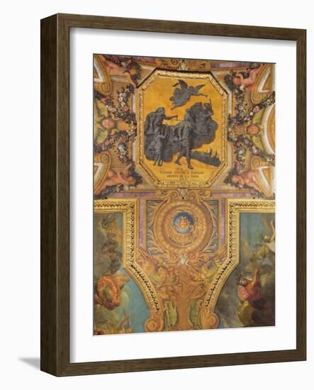 War for the Rights of the Queen in 1667, Ceiling Painting from the Galerie Des Glaces-Charles Le Brun-Framed Photographic Print