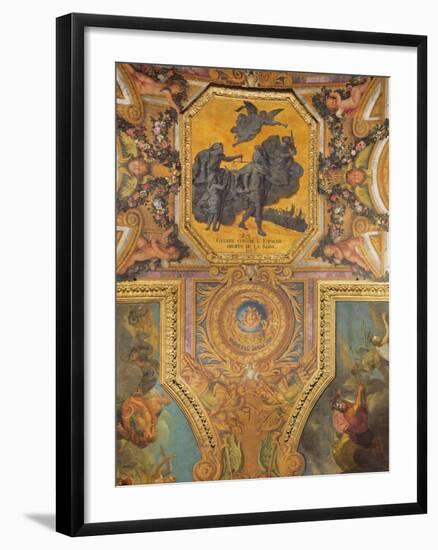 War for the Rights of the Queen in 1667, Ceiling Painting from the Galerie Des Glaces-Charles Le Brun-Framed Photographic Print