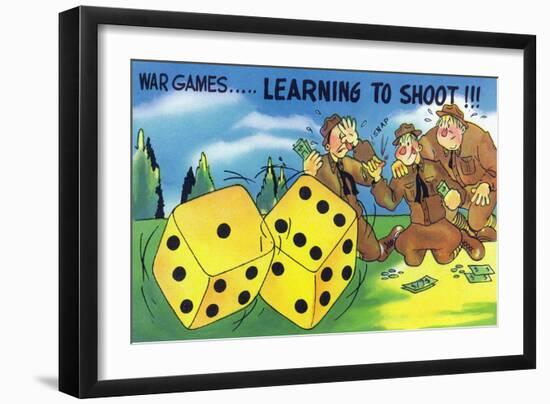 War Games, Learning How to Shoot Craps-Lantern Press-Framed Art Print