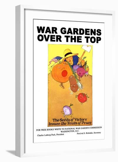 War Gardens over the Top - the Seeds of Victory Insure the Fruits of Peace-Maginel Wright Barney-Framed Art Print