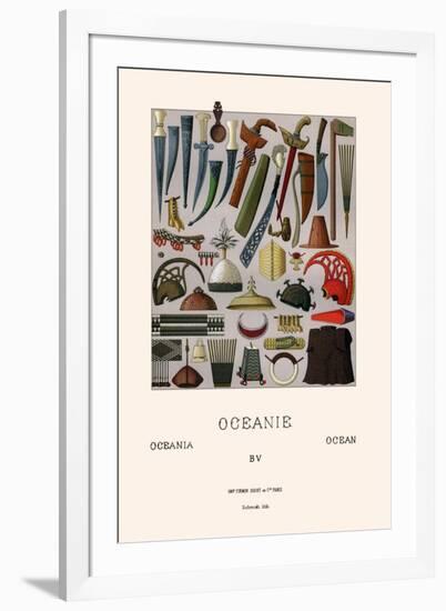 War Gear of Oceania-Racinet-Framed Art Print