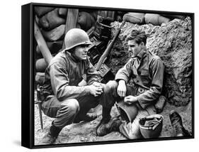 War Hunt by DenisSanders with John Saxon and Robert Redford, 1961 (b/w photo)-null-Framed Stretched Canvas