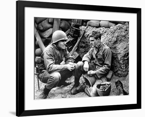 War Hunt by DenisSanders with John Saxon and Robert Redford, 1961 (b/w photo)-null-Framed Photo