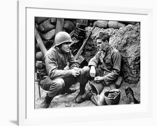 War Hunt by DenisSanders with John Saxon and Robert Redford, 1961 (b/w photo)-null-Framed Photo