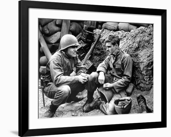 War Hunt by DenisSanders with John Saxon and Robert Redford, 1961 (b/w photo)-null-Framed Photo