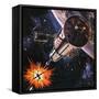 War in Outer Space, as Envisaged in 1977-Gerry Wood-Framed Stretched Canvas