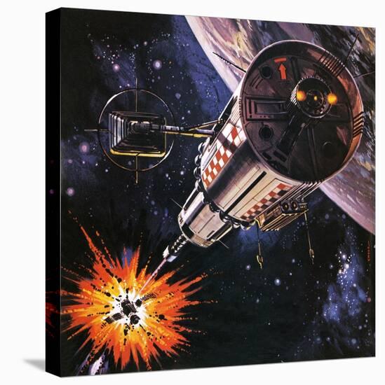 War in Outer Space, as Envisaged in 1977-Gerry Wood-Stretched Canvas