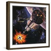 War in Outer Space, as Envisaged in 1977-Gerry Wood-Framed Giclee Print