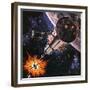 War in Outer Space, as Envisaged in 1977-Gerry Wood-Framed Giclee Print