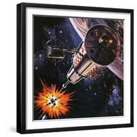 War in Outer Space, as Envisaged in 1977-Gerry Wood-Framed Giclee Print