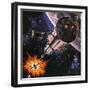 War in Outer Space, as Envisaged in 1977-Gerry Wood-Framed Giclee Print