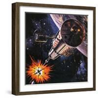 War in Outer Space, as Envisaged in 1977-Gerry Wood-Framed Giclee Print