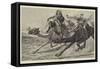 War in the Desert, a Running Fight-Richard Caton Woodville II-Framed Stretched Canvas