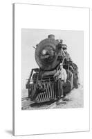 War Information Photographer Jack Delano and Train-Jack Delano-Stretched Canvas