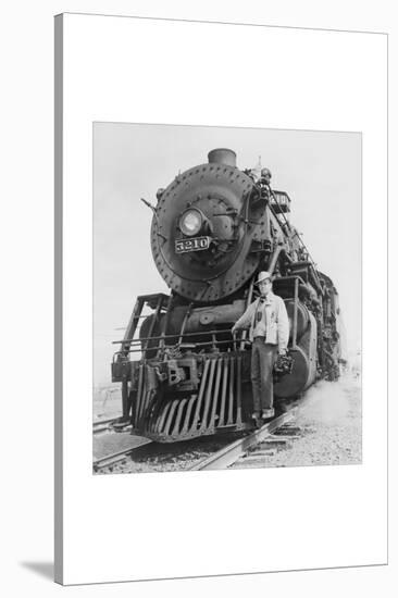 War Information Photographer Jack Delano and Train-Jack Delano-Stretched Canvas