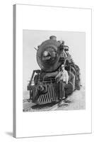 War Information Photographer Jack Delano and Train-Jack Delano-Stretched Canvas