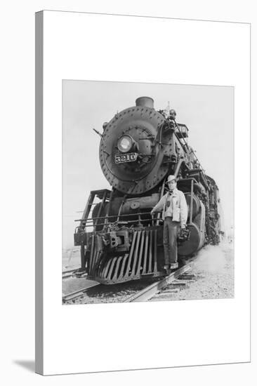 War Information Photographer Jack Delano and Train-Jack Delano-Stretched Canvas