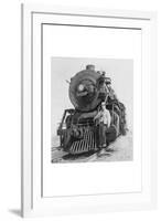 War Information Photographer Jack Delano and Train-Jack Delano-Framed Art Print