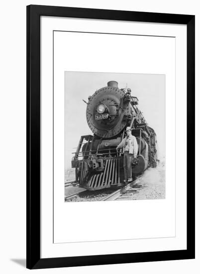 War Information Photographer Jack Delano and Train-Jack Delano-Framed Art Print