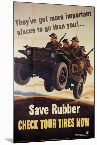 War Information poster, Save Rubber, National Museum of American History, Archives Center-null-Mounted Art Print