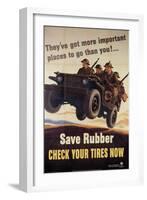 War Information poster, Save Rubber, National Museum of American History, Archives Center-null-Framed Art Print