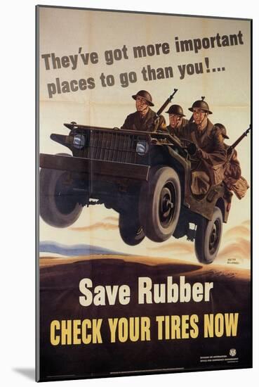 War Information poster, Save Rubber, National Museum of American History, Archives Center-null-Mounted Art Print