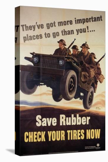 War Information poster, Save Rubber, National Museum of American History, Archives Center-null-Stretched Canvas