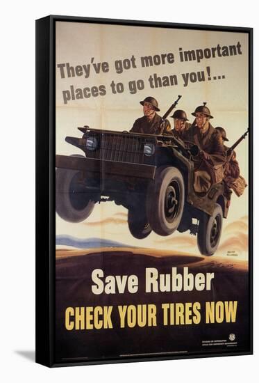 War Information poster, Save Rubber, National Museum of American History, Archives Center-null-Framed Stretched Canvas