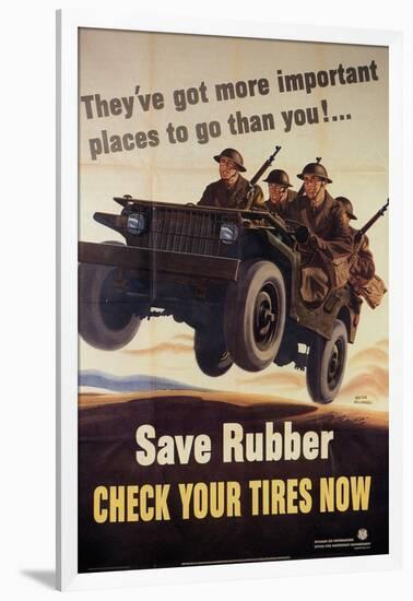 War Information poster, Save Rubber, National Museum of American History, Archives Center-null-Framed Art Print
