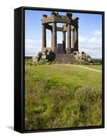 War Memorial on the Clifftop Above Stonehaven, Aberdeenshire, Scotland, United Kingdom, Europe-Mark Sunderland-Framed Stretched Canvas