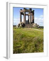 War Memorial on the Clifftop Above Stonehaven, Aberdeenshire, Scotland, United Kingdom, Europe-Mark Sunderland-Framed Photographic Print