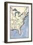 War of Independence of the United States of America (1775-1783): Map Showing the 13 Colonies that U-null-Framed Giclee Print