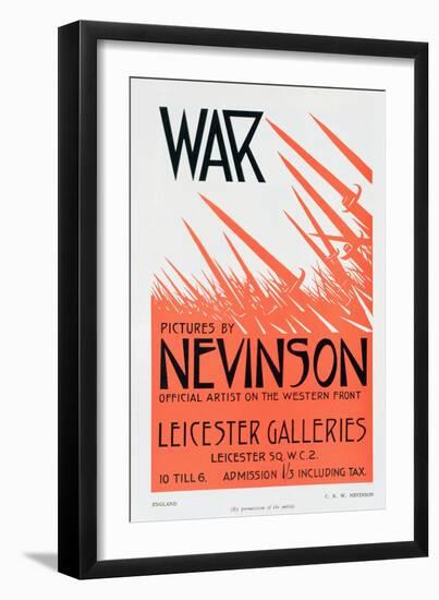 War Pictures by Nevinson, Official Artist on the Western Front, Poster for an Exhibition-Christopher Richard Wynne Nevinson-Framed Giclee Print