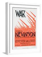 War Pictures by Nevinson, Official Artist on the Western Front, Poster for an Exhibition-Christopher Richard Wynne Nevinson-Framed Giclee Print