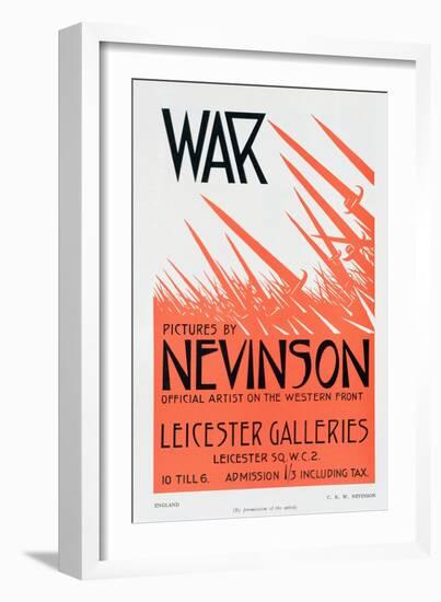 War Pictures by Nevinson, Official Artist on the Western Front, Poster for an Exhibition-Christopher Richard Wynne Nevinson-Framed Giclee Print