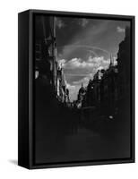 War Plane Contrails in the London Sky-null-Framed Stretched Canvas
