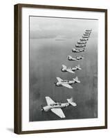 War Planes Flying in Formation-null-Framed Photographic Print