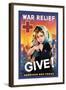 War Relief, Give!-F. Sands Brunner-Framed Art Print