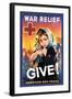 War Relief, Give!-F. Sands Brunner-Framed Art Print