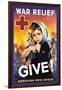 War Relief, Give!-F. Sands Brunner-Framed Art Print