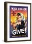 War Relief, Give!-F. Sands Brunner-Framed Art Print