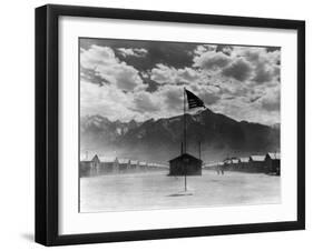 War Relocation Authority Center, Where Evacuees of Japanese Ancestry of WWII Reside-Dorothea Lange-Framed Photographic Print